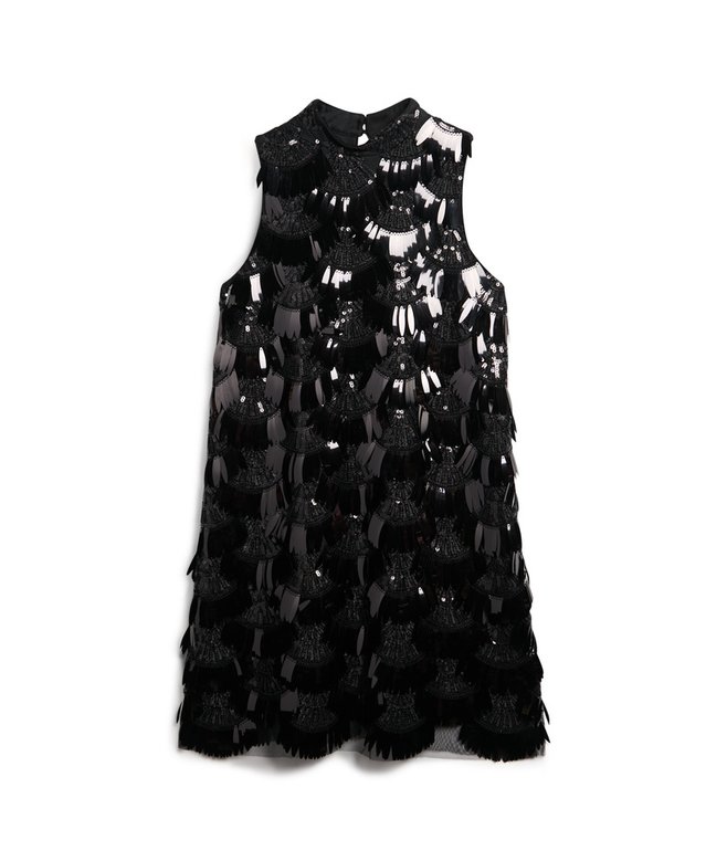 A-Line Fringe Sequin Dress