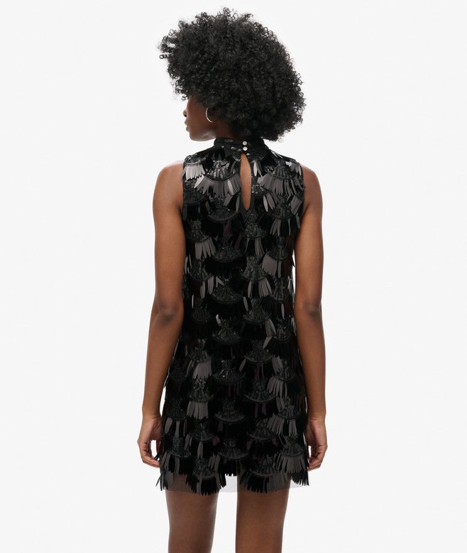 A-Line Fringe Sequin Dress