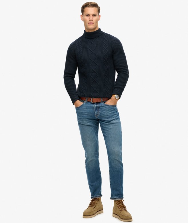 The Merchant Store - Cable Roll Neck Jumper