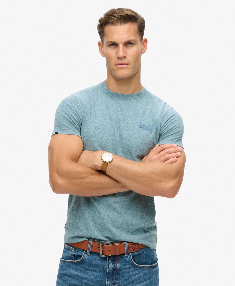 Superdry★エッセンシャル ロゴ刺繍Tシャツ 送関込 mens Organic Cotton Essential Logo T-Shirt in Cherry Red