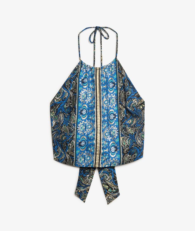 Paisley Print Halter Top