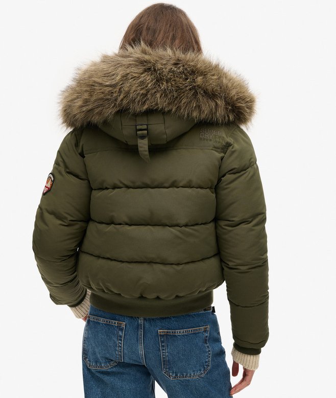 Giacca Bomber Everest con Cappuccioarmy khaki da Donna Superdry IT