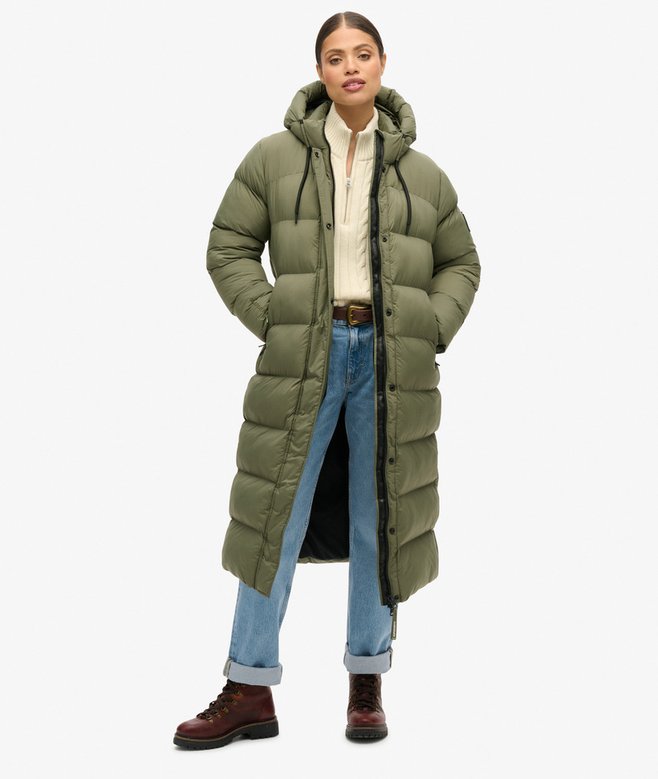 Rip-Stop Longline Puffer Coat