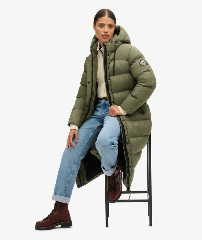 Rip-Stop Longline Puffer Coat