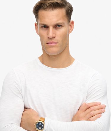 Raw Edge Slub Long Sleeve Top Image 3