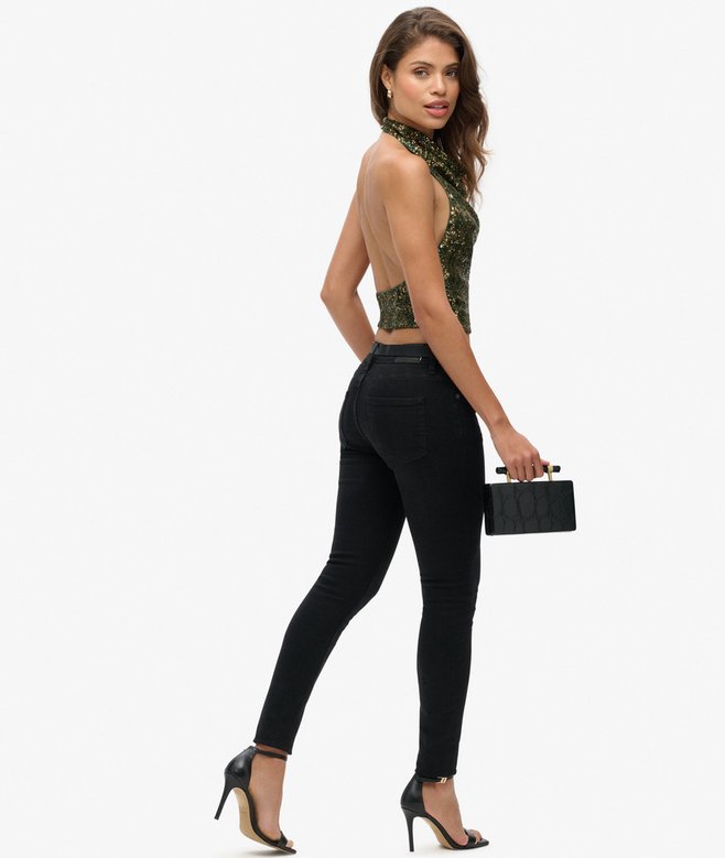 Cowl Halter Neck Sequin Top