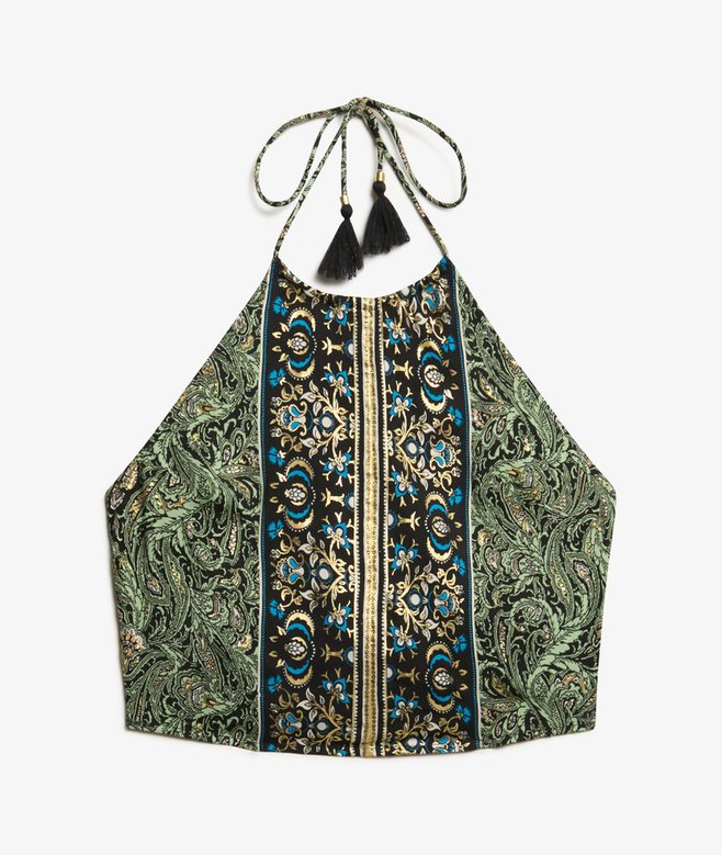 Paisley Print Halter Top