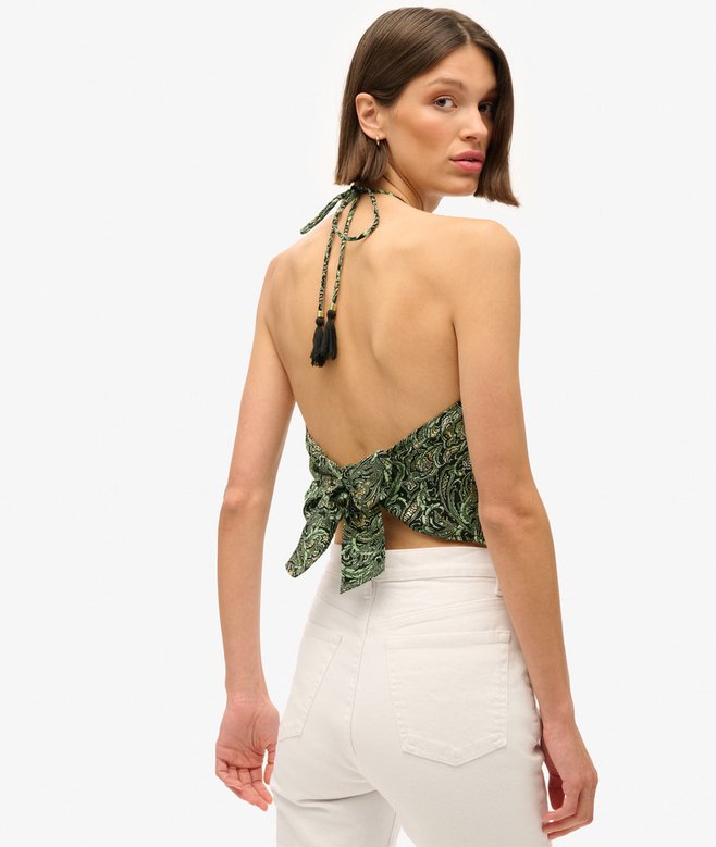 Paisley Print Halter Top