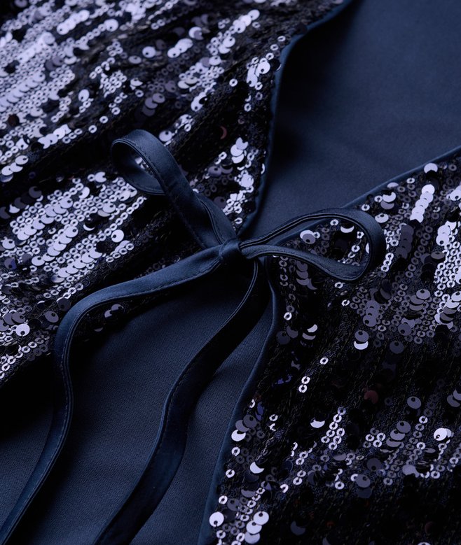 Sequin Wrap Maxi Dress