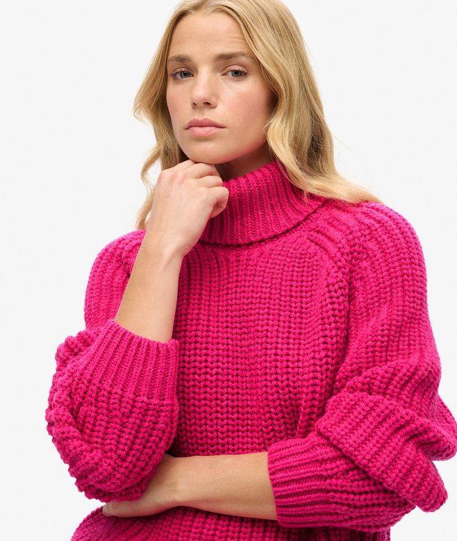 Slouchy Stitch Roll Neck Knit