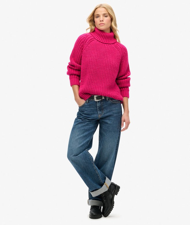 Slouchy Stitch Roll Neck Knit