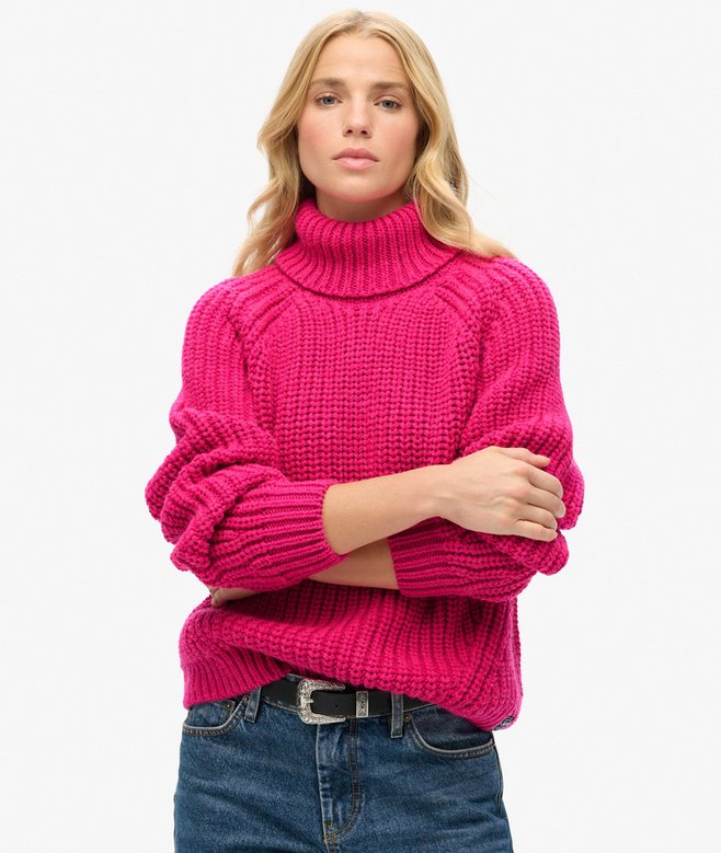 Slouchy Stitch Roll Neck Knit