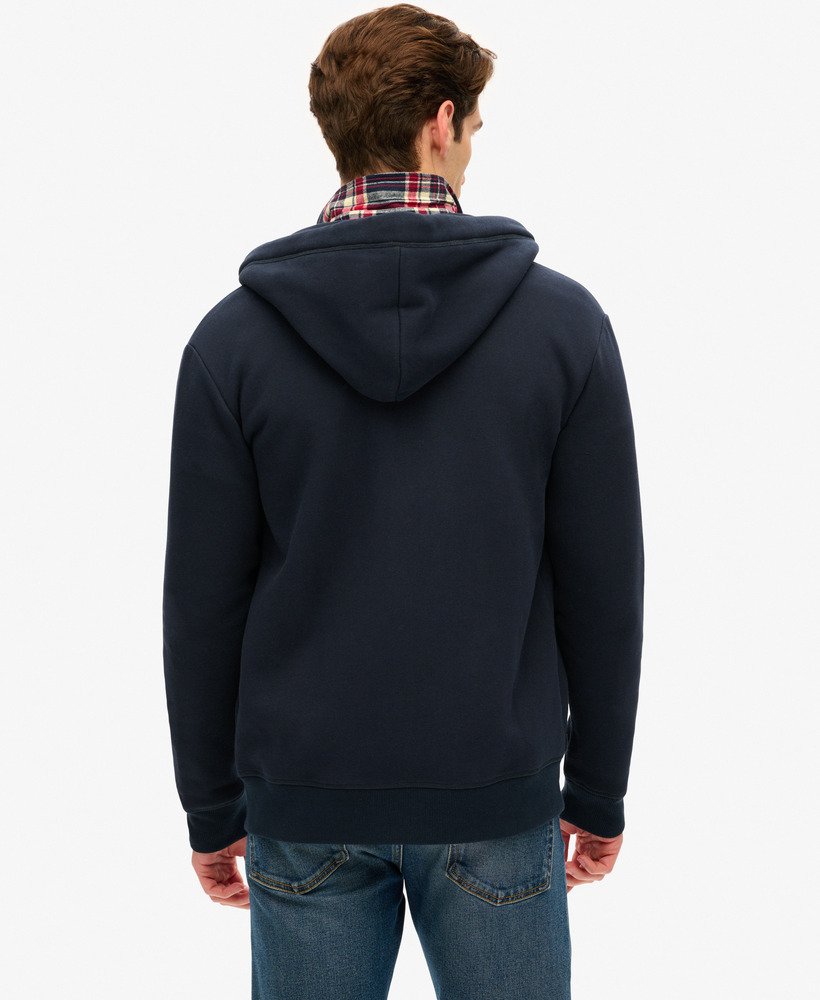 トップス S Logo Zip Up Hooded Sweatshirt Navy mens Essential Logo Zip Hoodie in Eclipse Navy | Superdry UK
