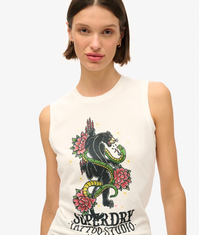 Tattoo Rhinestone Vest
