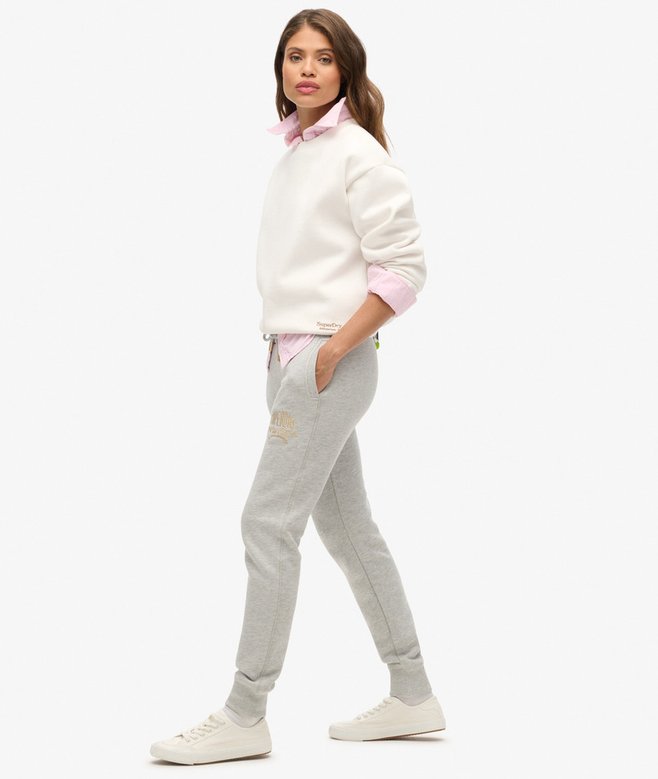 Luxe Metallic Logo Slim Joggers
