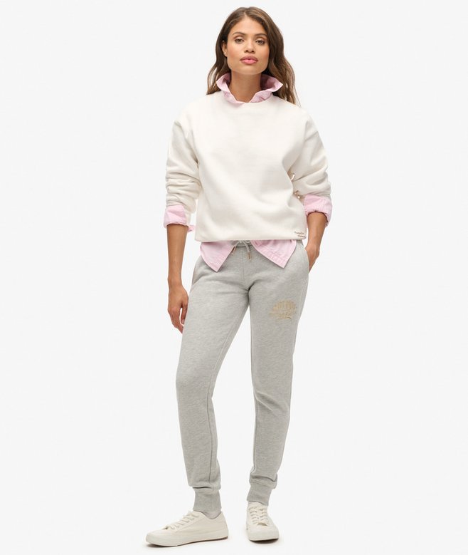 Luxe Metallic Logo Slim Joggers