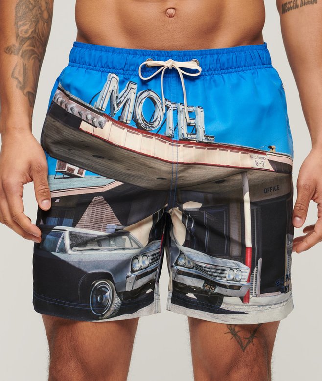 Photographic 17-inch Recycled Swim Shorts More Colours Available Price £22.49 Price reduced from £44.99 to You Save 50%