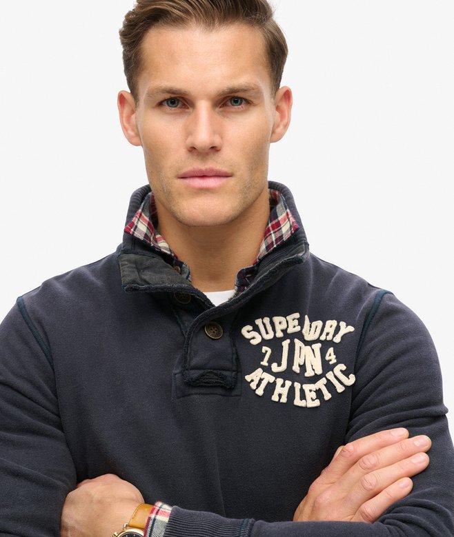 Vintage Athletic Half Button Jumper