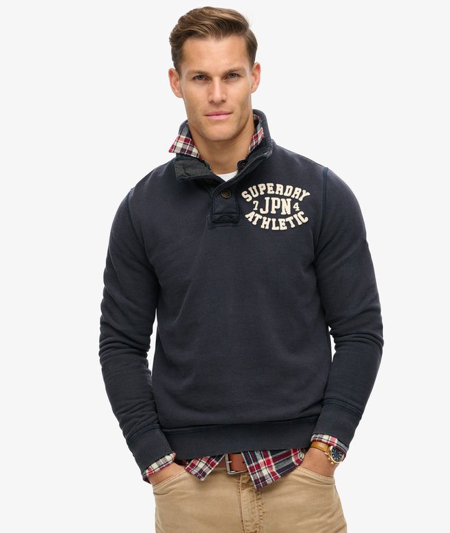 Vintage Athletic Half Button Jumper