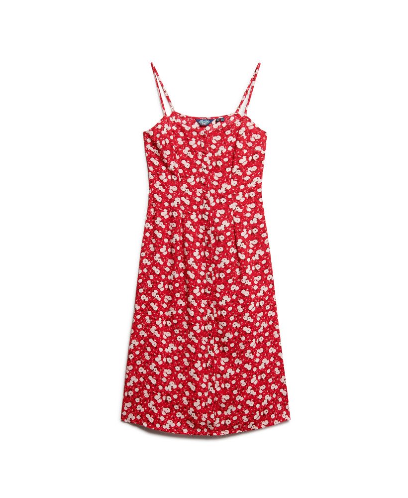 Solid Color A-Line Button-Up Cami Dress main image 0