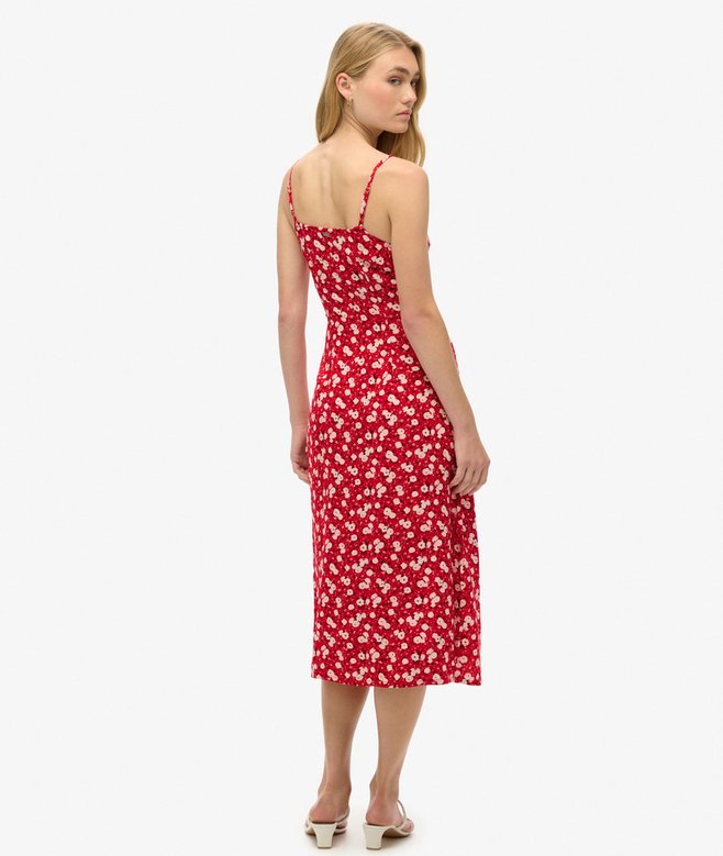 Solid Color A-Line Button-Up Cami Dress main image 1