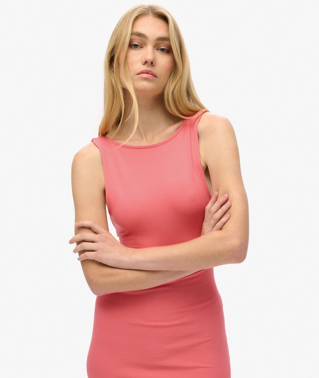 Jersey Twist Back Midi Dress