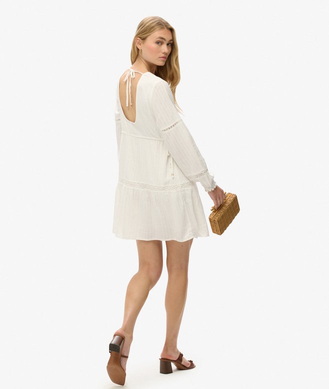 Ibiza Long Sleeve Tiered Mini Dress