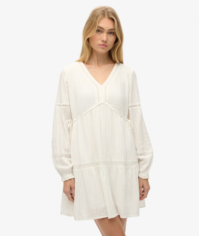 Ibiza Long Sleeve Tiered Mini Dress