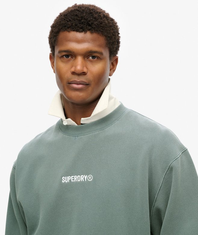 Micro Logo Graphic Loose Crew Sweatshirt