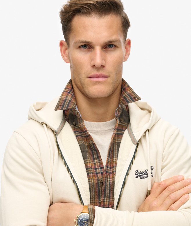 Essential Logo Washed Zip Hoodie
