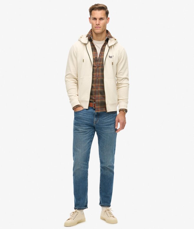 Essential Logo Washed Zip Hoodie