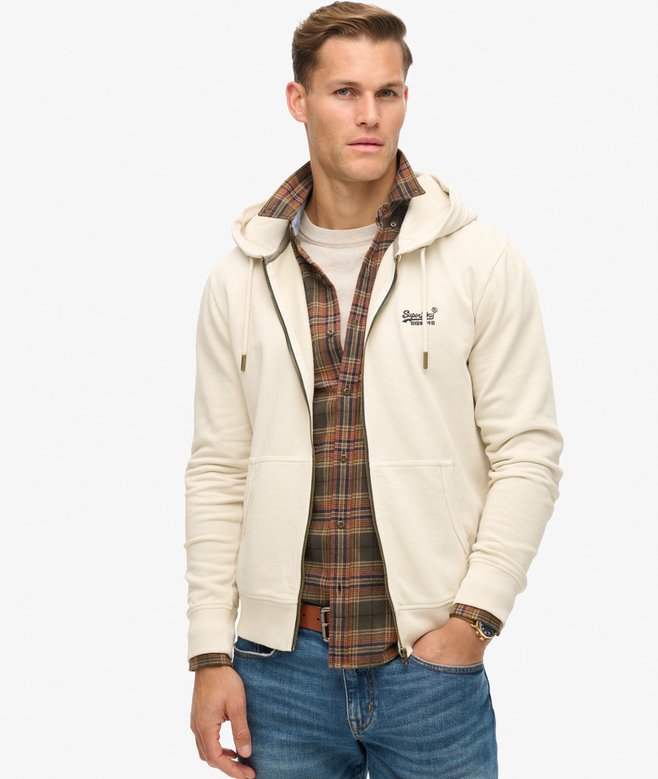 Essential Logo Washed Zip Hoodie