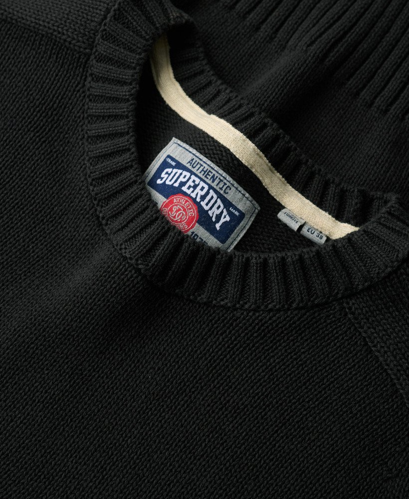womens Slouchy Knitted Crew Jumper in DARK CHARCOAL | Superdry UK