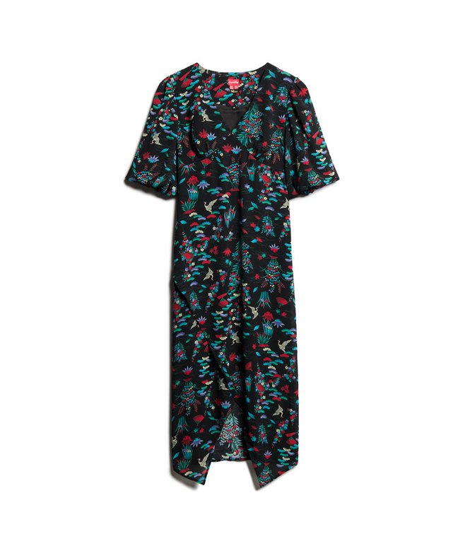 Short Sleeve Sheer Midi Dress