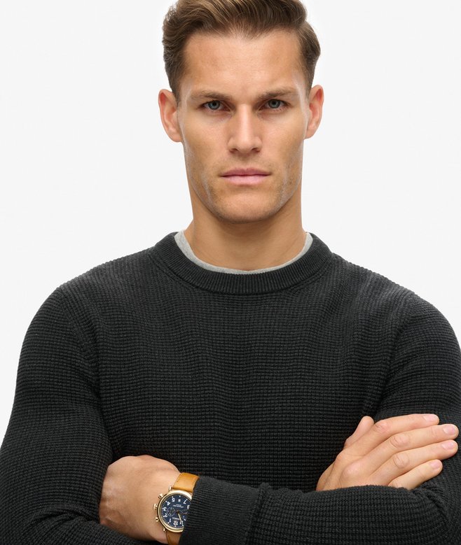 Textured Crew Knitted Jumper