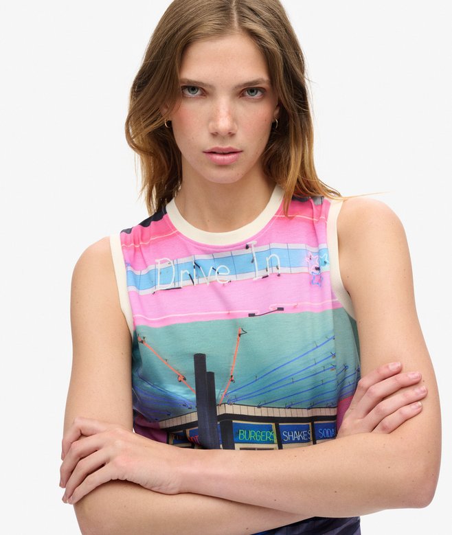 Sub Print Vest Top