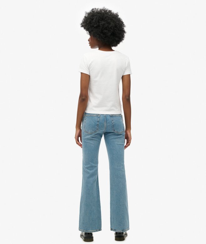 Vintage Mid Rise Slim Flare Jeans