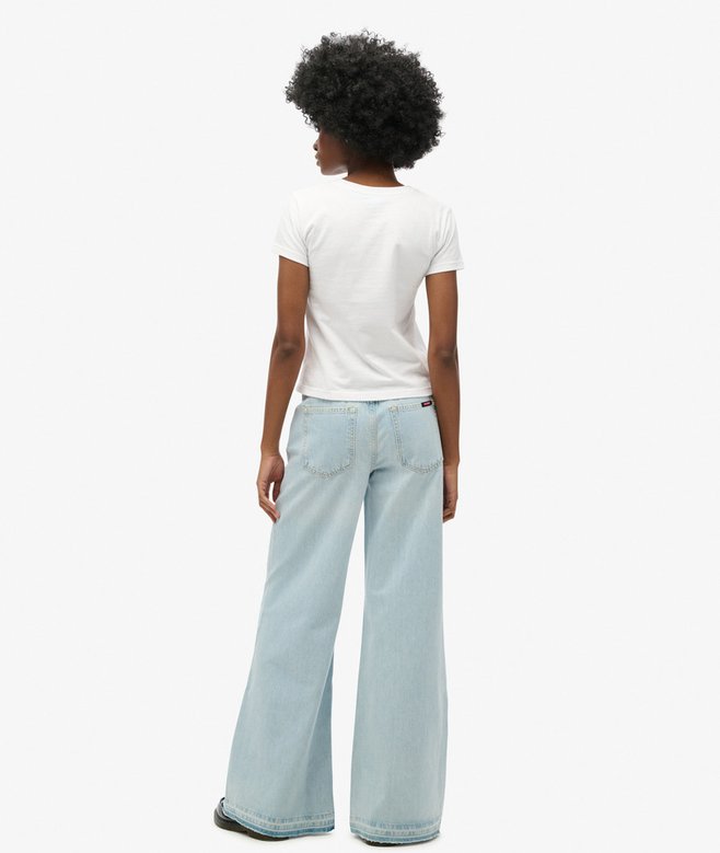 Raw Hem Wide Leg Flare Jeans