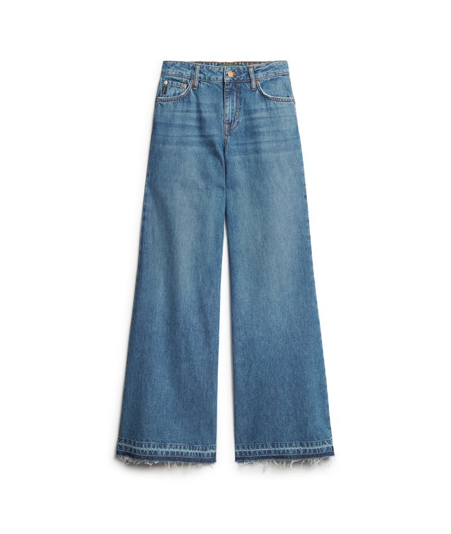 Raw Hem Wide Leg Flare Jeans