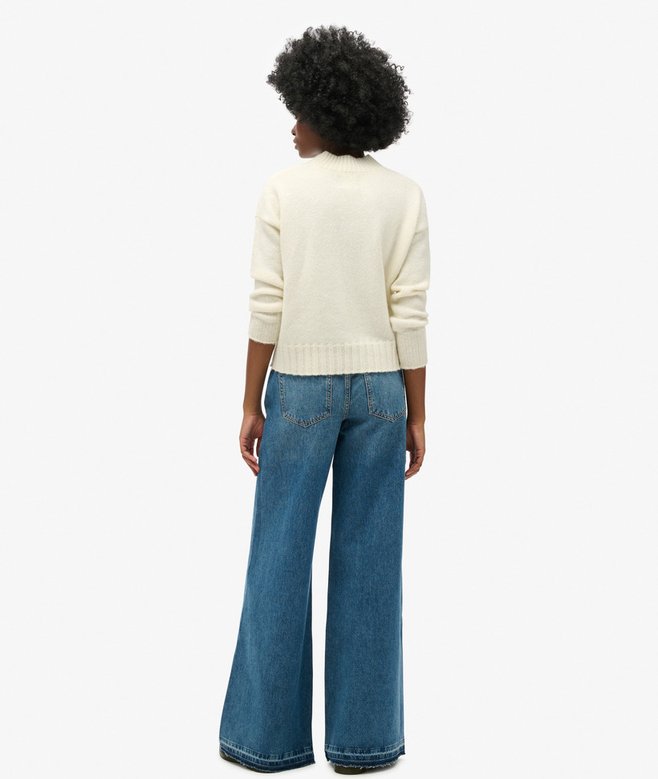 Raw Hem Wide Leg Flare Jeans