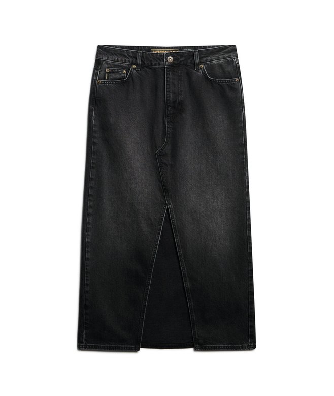 Denim Split Maxi Skirt