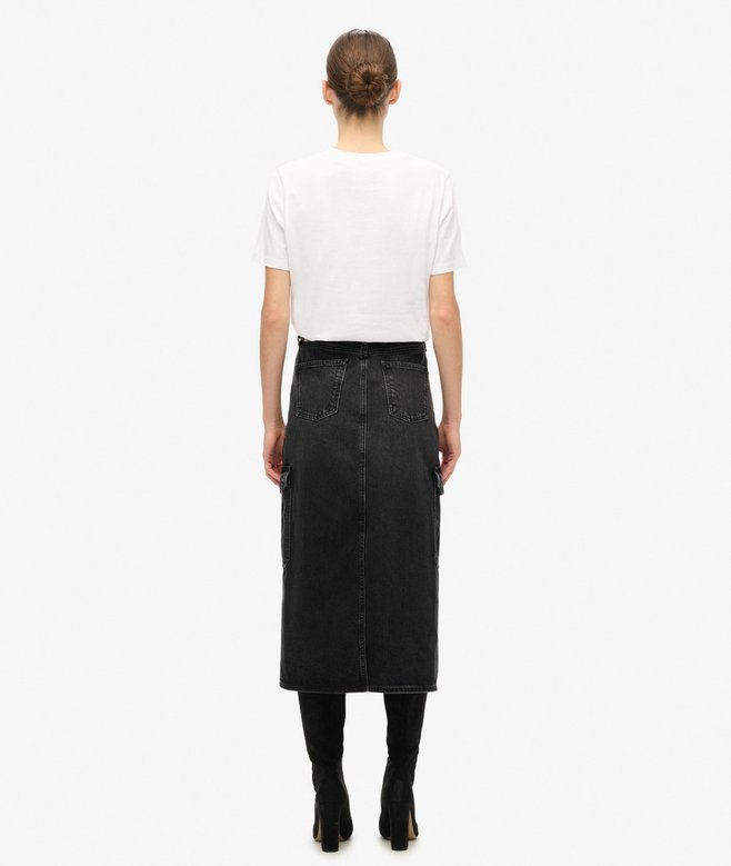 Denim Cargo Pocket Midi Skirt More Colours Available Price £32.49 Price reduced from £64.99 to You Save 50%
