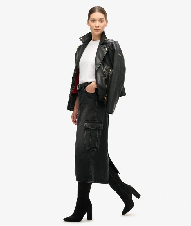 Denim Cargo Pocket Midi Skirt More Colours Available Price £32.49 Price reduced from £64.99 to You Save 50%