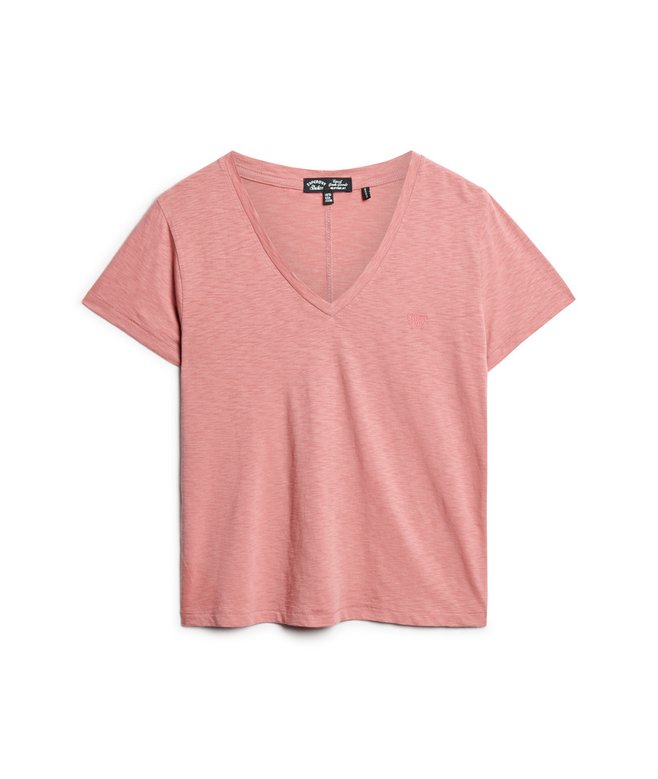 Slub Embroidered V-Neck T-Shirt