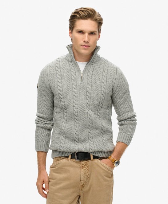 Vintage Jacob Cable Knit Half Zip Jumper