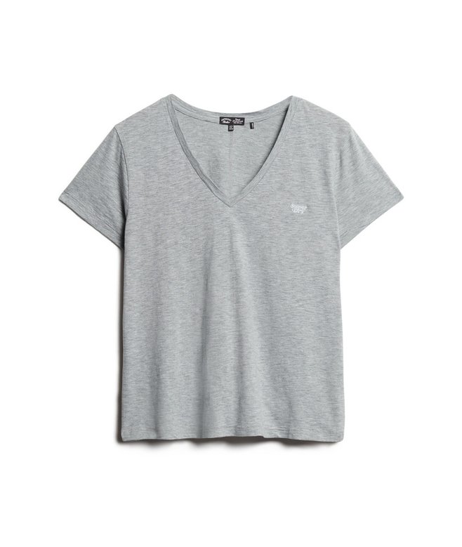 Slub Embroidered V-Neck T-Shirt