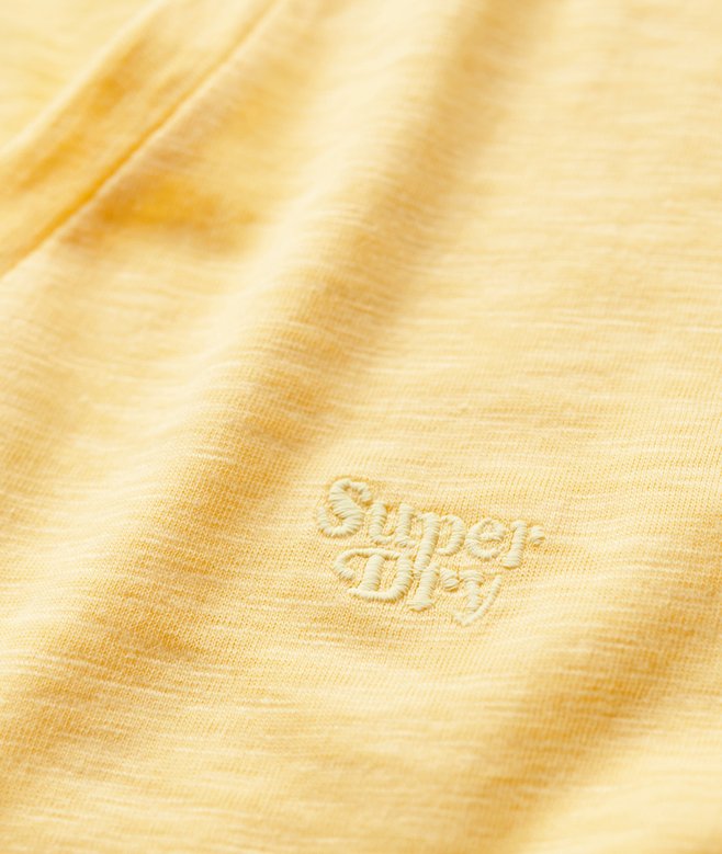 Slub Embroidered V-Neck T-Shirt