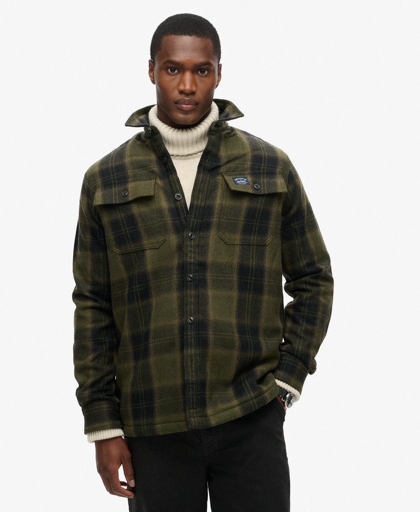 mens Wool Miller Overshirt in Roderick Check Olive mens Wool Miller Overshirt in Roderick Check Olive