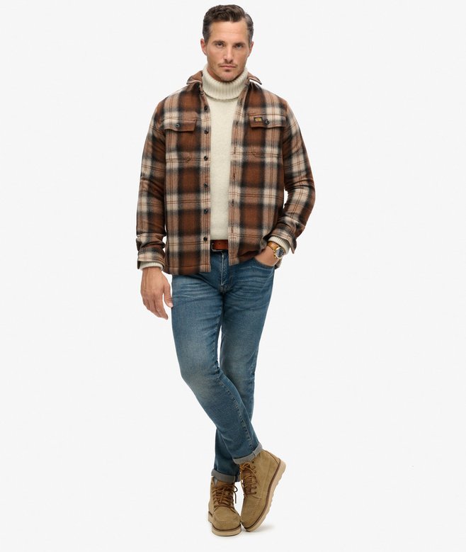 Camicie a quadri con cappuccio da uomo Giacca casual sportiva invernale caldo colletto rovesciato cappotto camicia casual camicia camicia a quadri capispalla invernale maglione a quadri, Arancione, M