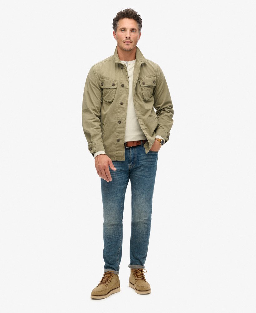 mens Military Overshirt Jacket in Dark Sage Green | Superdry US